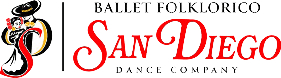 Colorful logo for Ballet Folklorico San Diego, featuring a traditional dancer in vibrant attire. Represents the dance company's cultural heritage.