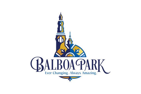 Balboa Park logo featuring stylized architectural elements. Text reads "Balboa Park: Ever Changing, Always Amazing," emphasizing its dynamic experience.